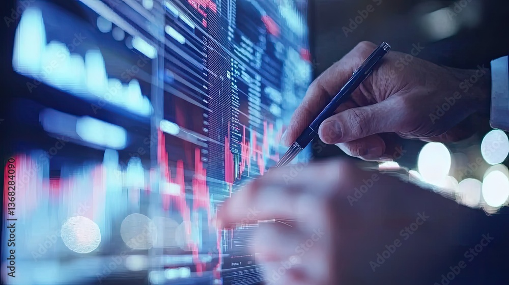 Poster corporate digital displays key trends in data analysis and insights for business intelligence