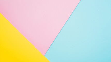 Geometric pastel color background in pink, blue, and yellow for modern graphic design projects, web design templates, and creative marketing materials