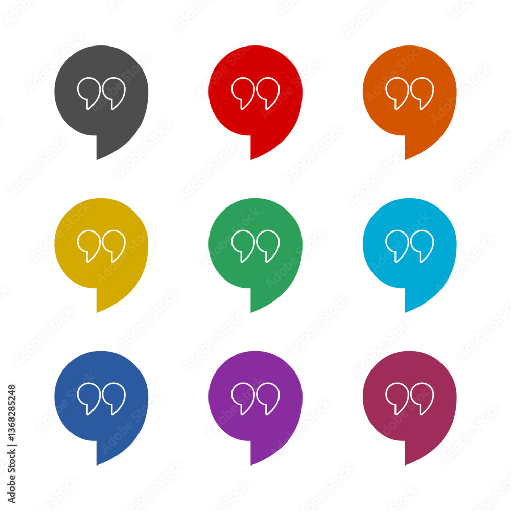 Poster talk icon symbol isolated on white background. set icons colorful