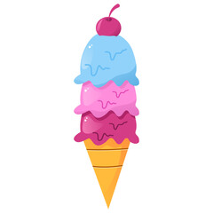 Ice cream cone with white background