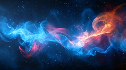 Obraz premium Cosmic Nebula: A Symphony of Blue and Orange
