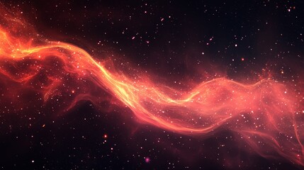 Obraz premium Cosmic Nebula: Celestial Dance of Fiery Hues