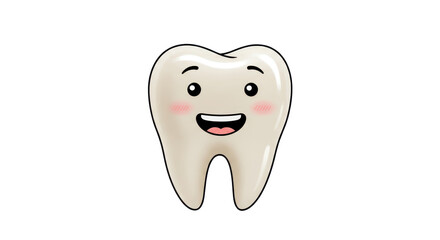 Isolated Outline Cartoon Tooth