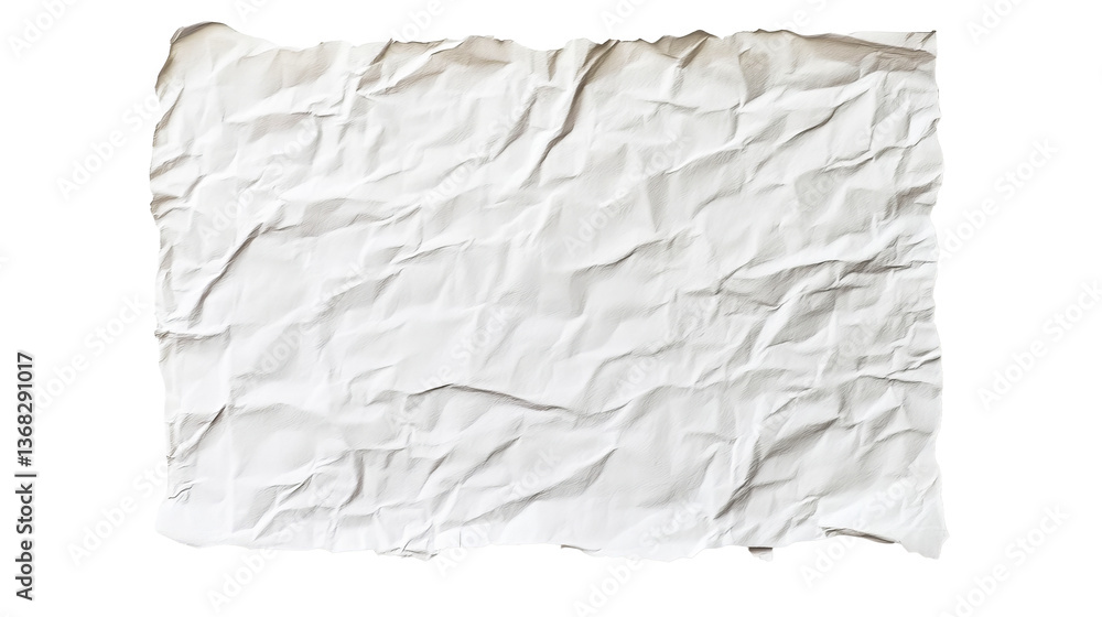 Canvas Prints white crumpled paper texture design element , cut out transparent