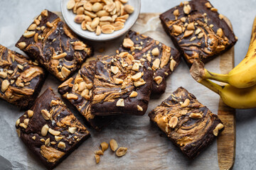 parts de brownie chocolat cacahuètes moelleux fait maison