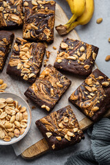 parts de brownie chocolat cacahuètes moelleux fait maison