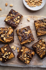 parts de brownie chocolat cacahuètes moelleux fait maison