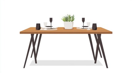 Modern Dining Table Setup with Minimalist Design