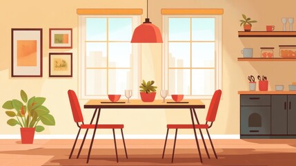 Bright and Cozy Dining Room Interior Design
