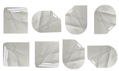 Blank Sticker Texture Tag Set For Mockup Template