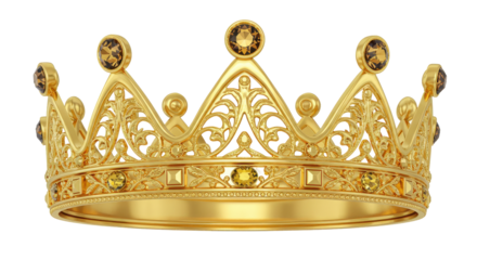 Isolated Golden Jeweled Crown