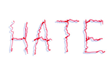 Hand drawn red marker of the word 