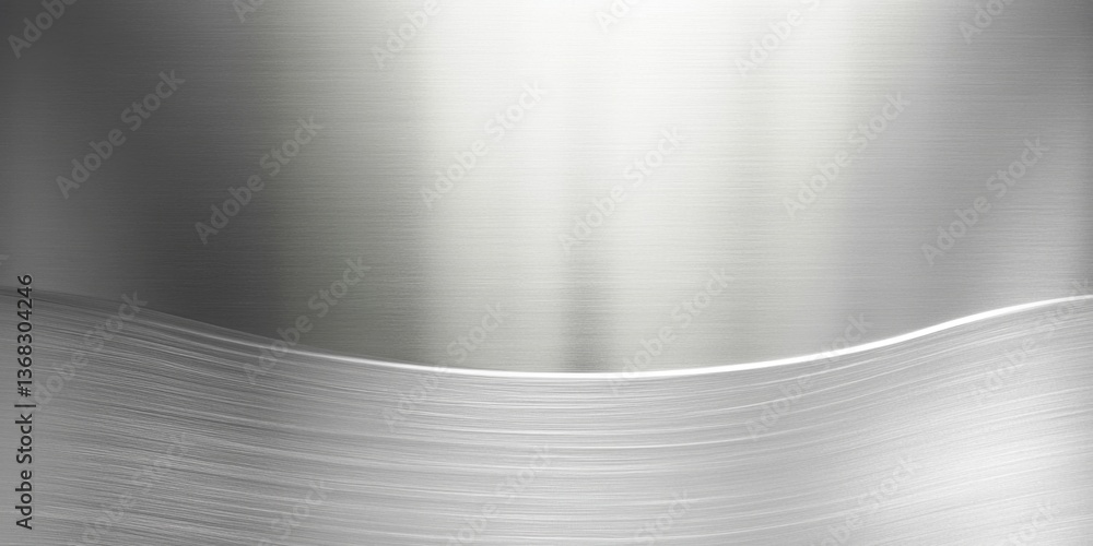 Poster a silver surface with a wave pattern. the surface is shiny and reflective. the wave pattern gives th