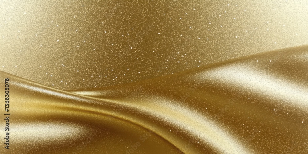 Poster a gold fabric with a shiny, reflective surface. the fabric is draped over a surface, creating a sens