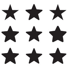 Star vector icons. Set of star symbols Silhouette Vector Black. with white background