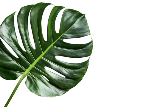 Monstera leaf, green, nature, foliage, plant, vibrant, botanical, cut out transparent