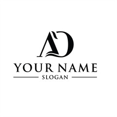 AD initials are very creative and elegant and also luxurious with a wave theme