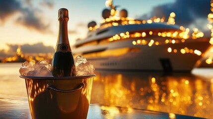 Golden Hour Champagne Toast on a Private Yacht