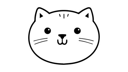 vector illustration of a cat simple outline shape