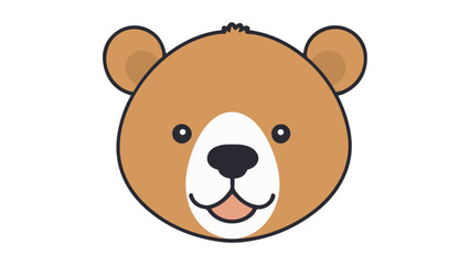 Fototapeta premium simple cute smiling bear vector illustration