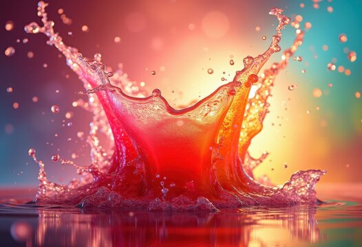 vibrant energy drink splash fruit halo colorful beverage refreshment action burst, liquid, cocktail, juice, tropical, fizzy, bubbles, carbonated, citrus