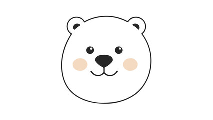 cute polar bear face vector illustration, sign of polar bear head illustration