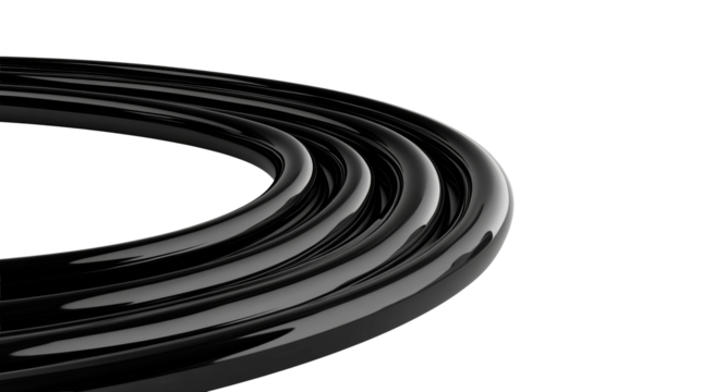 Sleek Black Rings Abstract Design, cut out transparent