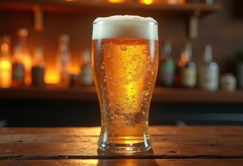 ice cold frosted beer glass droplets refreshing beverage experience liquid chill, condensation, pint, ale, lager, refreshment, fluid, sparkle, gold, brew