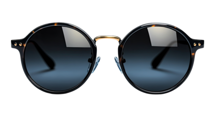 Stylish Sunglasses: A captivating shot of round-framed sunglasses with gradient lenses, designed to provide both style and vision protection.