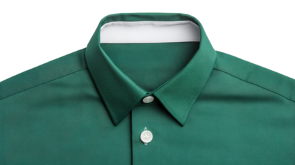 Green shirt, white collar, casual apparel, fashion, design, cut out transparent