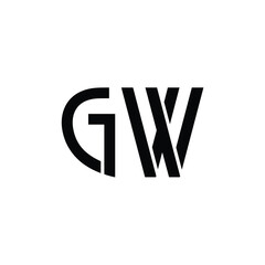 GW monogram logo design letter text name symbol monochrome logotype alphabet character simple logo