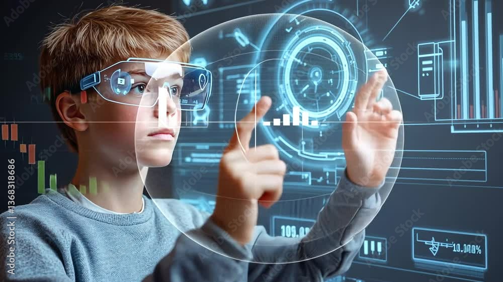 Poster futuristic financial advisor utilizing ai for investment insights generative ai