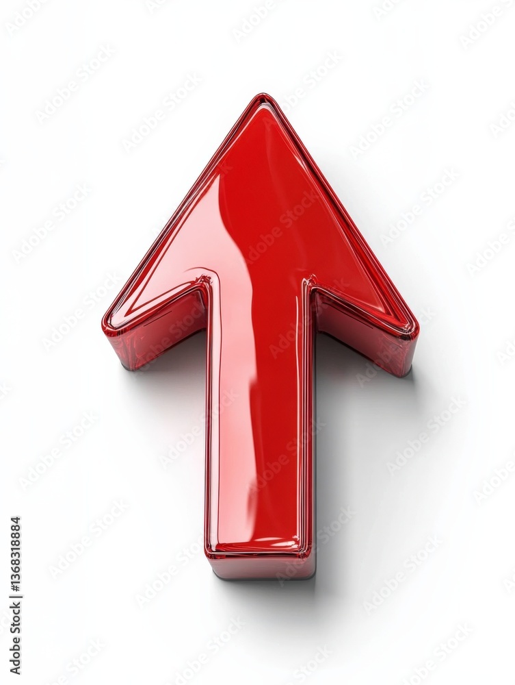 Poster dynamic red arrow symbolizing growth and direction in graphic design studio setting visual content m