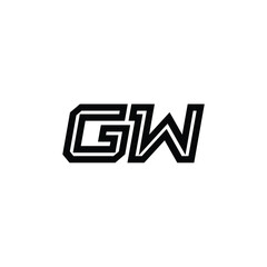GW monogram logo design letter text name symbol monochrome logotype alphabet character simple logo