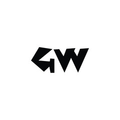 GW monogram logo design letter text name symbol monochrome logotype alphabet character simple logo
