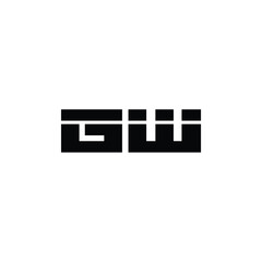 GW monogram logo design letter text name symbol monochrome logotype alphabet character simple logo