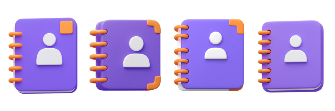Colorful Contact Book Icons for User Interaction