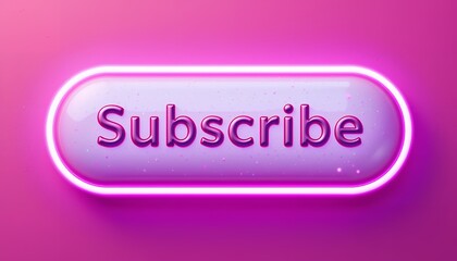 A 3D subscribe button with glowing text and outline on a minimal background. Ideal for social media, marketing, and content creation visuals