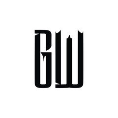 GW monogram logo design letter text name symbol monochrome logotype alphabet character simple logo