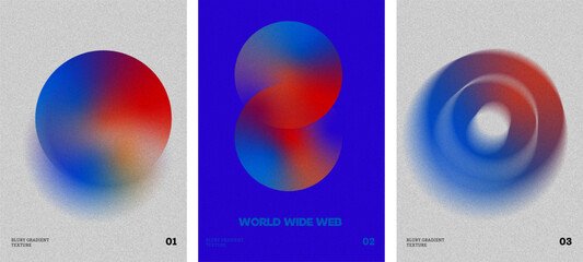 Sleek and modern design with grainy blurred gradient textures in shades of blue and red