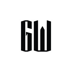 GW monogram logo design letter text name symbol monochrome logotype alphabet character simple logo