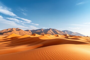 Fototapeta premium Stunning desert landscape sahara desert photograph natural environment wide angle serenity and solitude