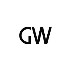 GW monogram logo design letter text name symbol monochrome logotype alphabet character simple logo
