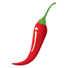 Vector image of a red chili pepper icon with a white background