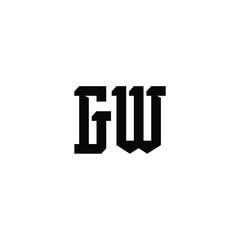 GW monogram logo design letter text name symbol monochrome logotype alphabet character simple logo