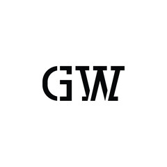GW monogram logo design letter text name symbol monochrome logotype alphabet character simple logo