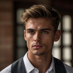 Fototapeta premium an young man with strong jawline 