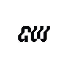 GW monogram logo design letter text name symbol monochrome logotype alphabet character simple logo
