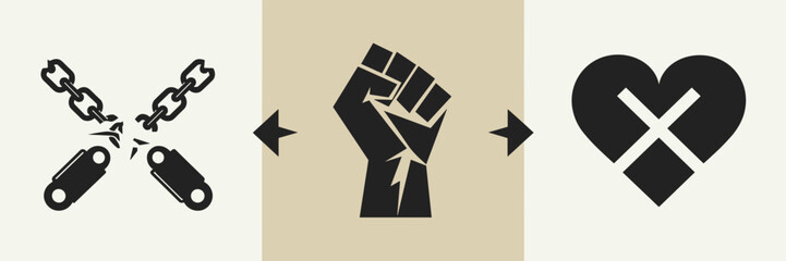 Fototapeta premium Anti-slavery and empowerment symbols – Perfect for advocacy organizations, equality-themed posters, or social justice initiatives.