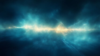 Stunning blend of glowing blue clouds and streaks of light illuminating a dark background. Abstract and futuristic wallpapers. Tech-inspired backgrounds.